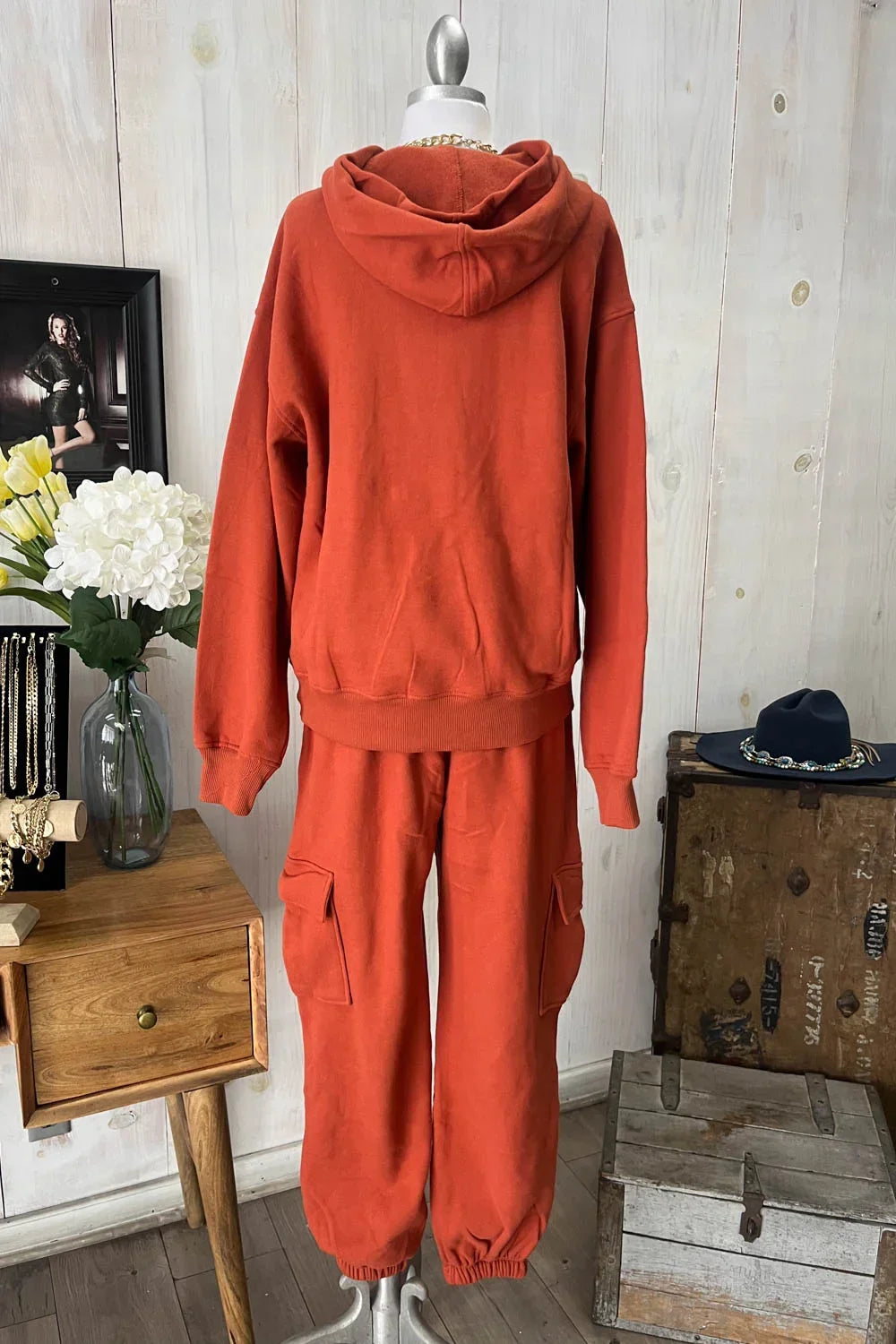 Baked Clay Pullover Hoodie Kangaroo Pocket Trendy Boutique Sweatshirt