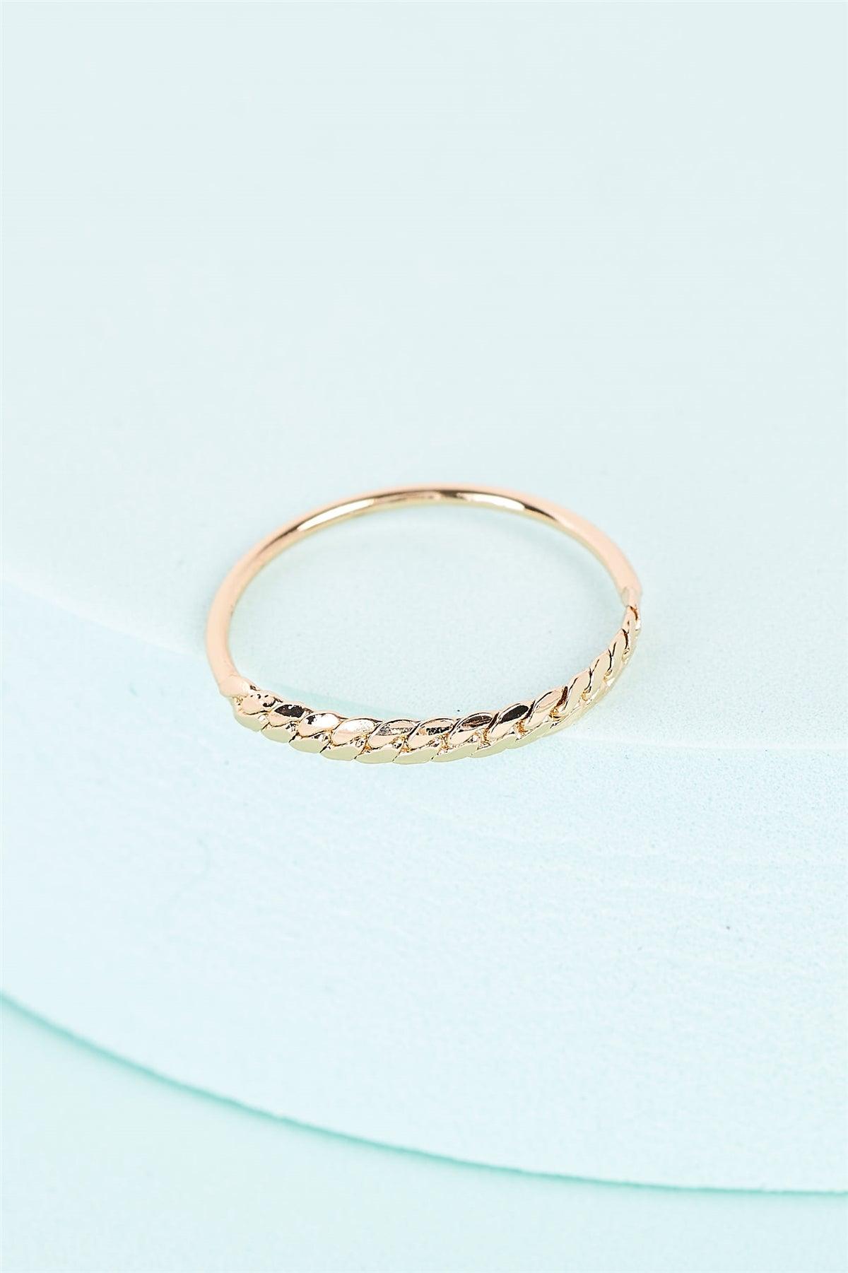 Gold Small Braided Link Trim Ring /3 Pieces