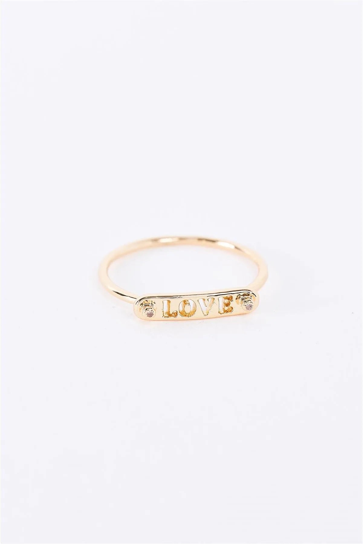 Gold LOVE Cut-Out Graphic Plate Ring - Tasha Apparel Wholesale