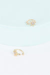 Gold Star Shaped Faux Dimond Detail Small Helix Ear Clips /3 Pairs