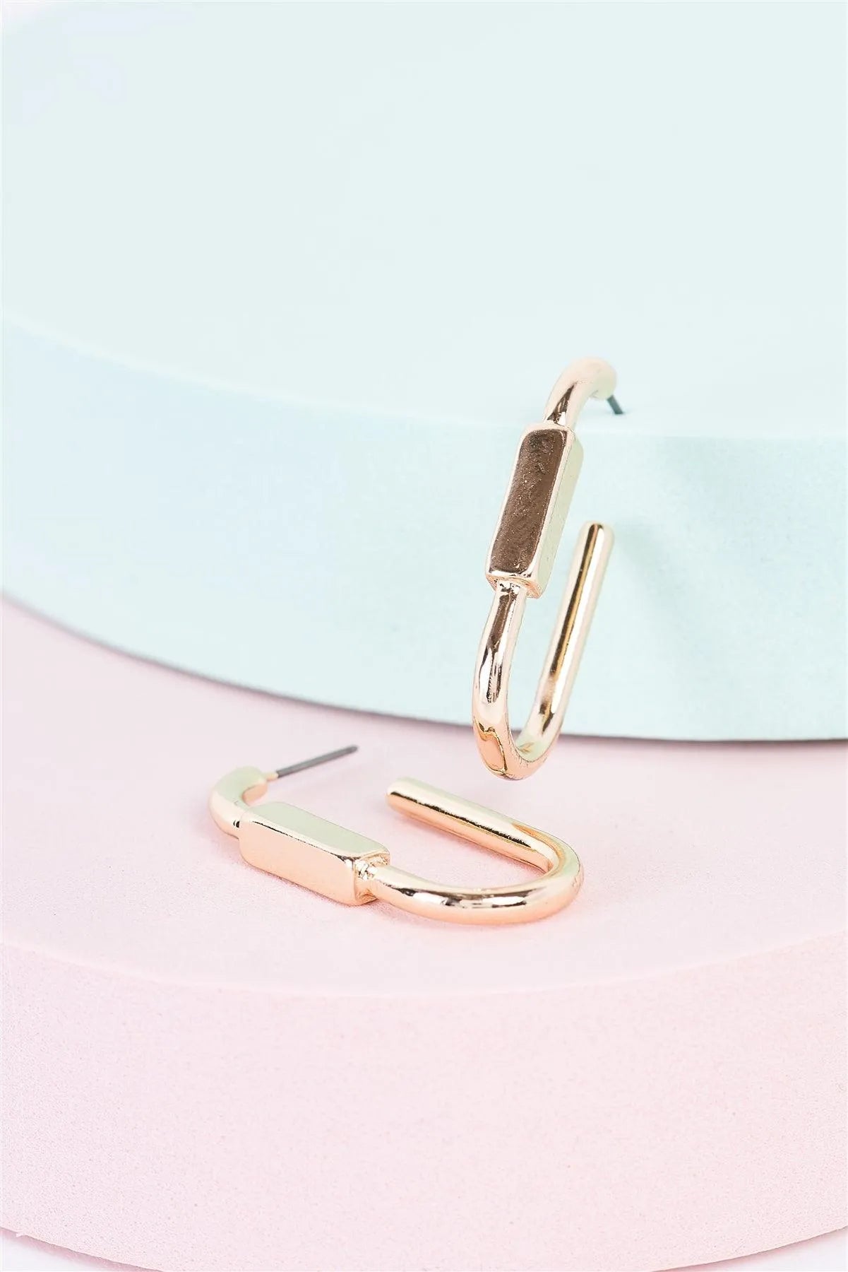 Gold Hooped Clip Dangle Earrings - Tasha Apparel Wholesale