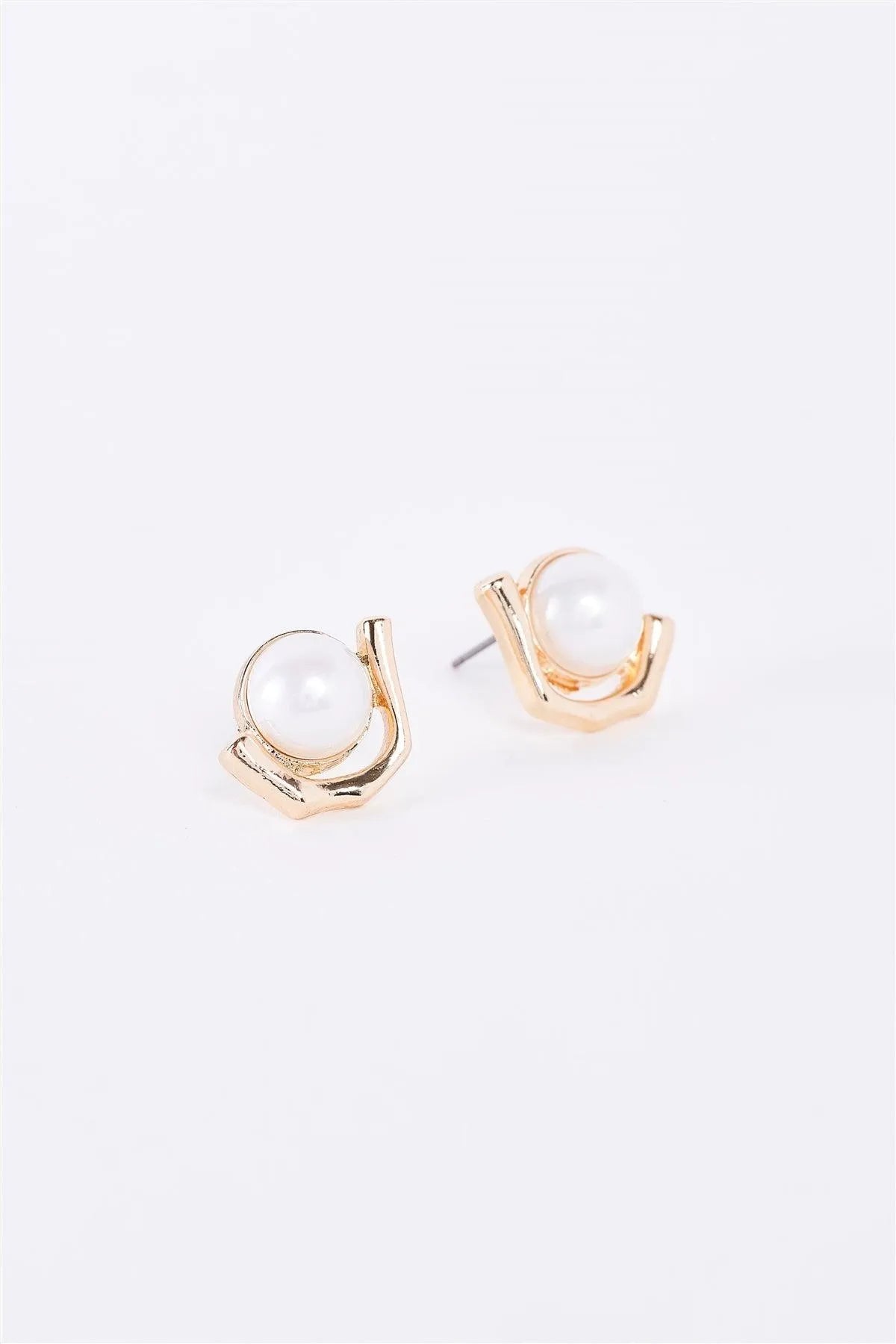 Gond & Pearl Geo Stud Earrings - Tasha Apparel Wholesale