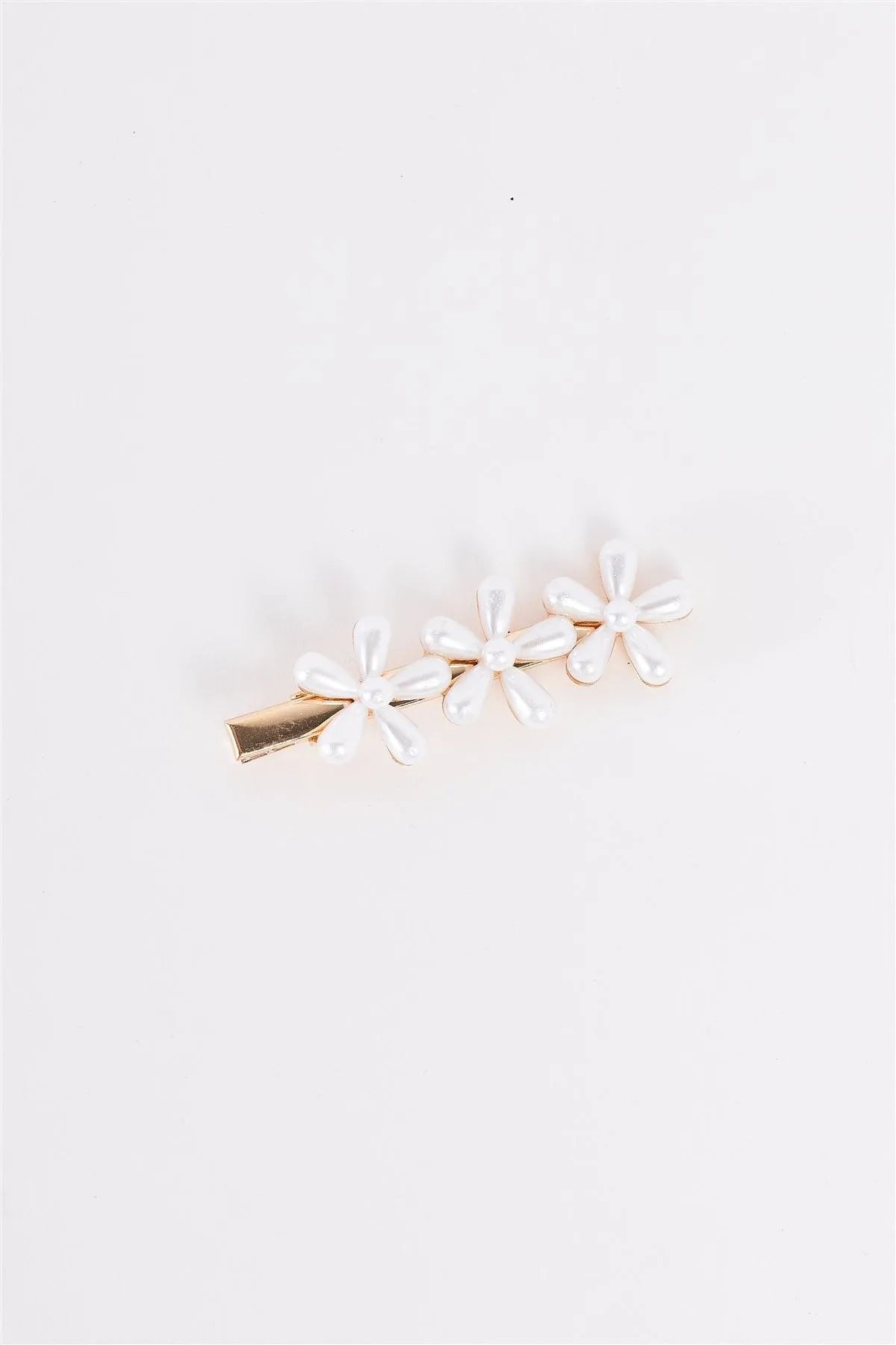 3pcs Gold Pearl Flower Alligator Hair Clip - Tasha Apparel Wholesale