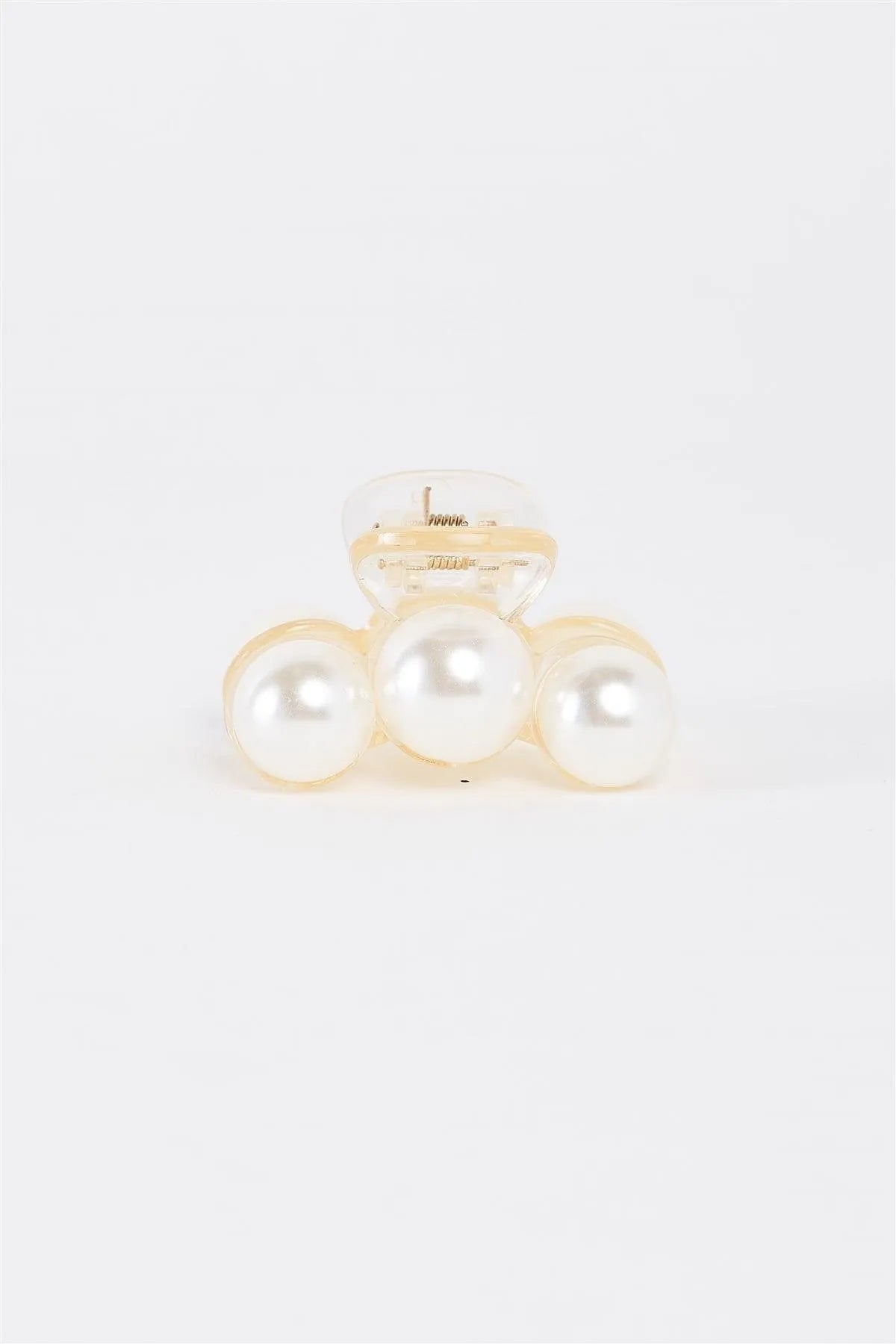 1pcs White & Three Pearl Small Hair Clip - Tasha Apparel Wholesale