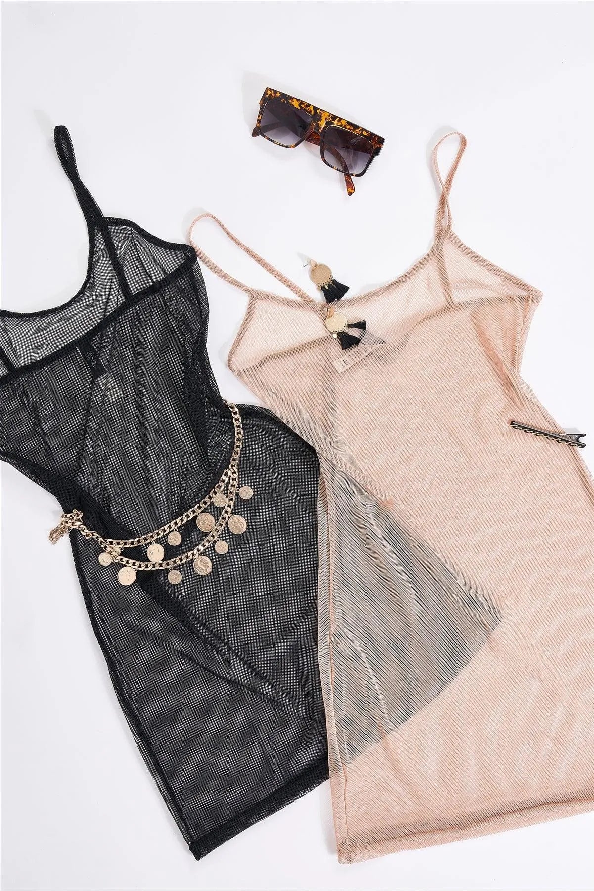 Black Sexy Sheer Mesh Sleeveless Round Neck Mini Dress Black Sexy Sheer Mesh Sleeveless Round Neck Mini Dress