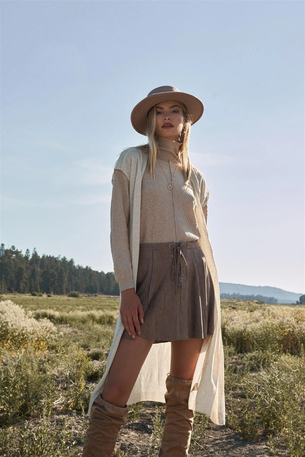 Oatmeal Short Sleeve Open Front Linen Cardigan /1-2-1 - Tasha Apparel Wholesale