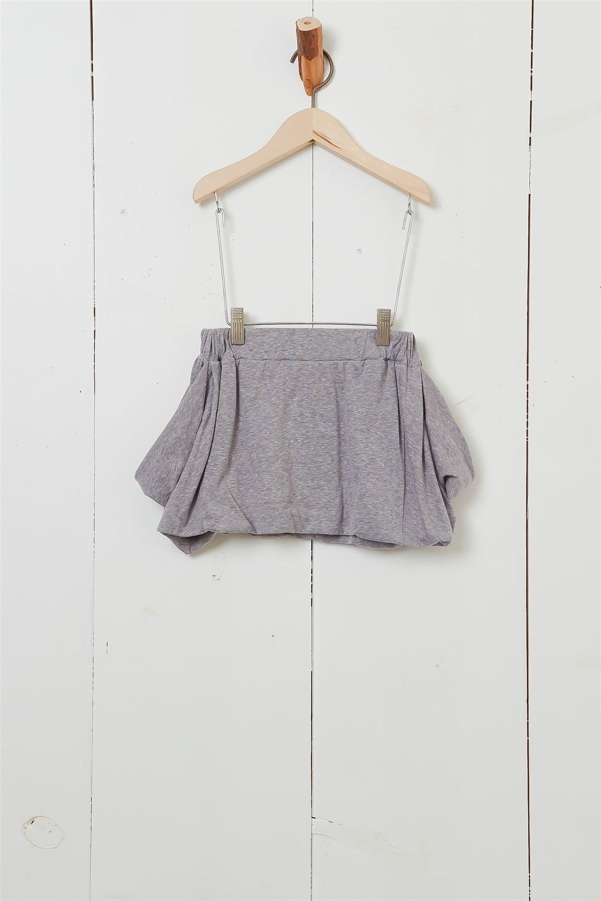 Girls Grey Double Pocket Solid Skirt /1-2-2-1