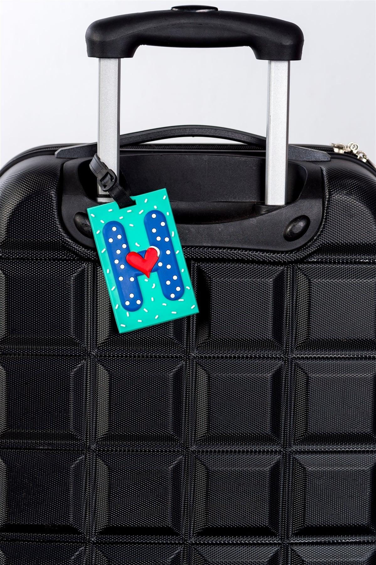 Turquoise Luggage Travel Identity Tag Initial Letter "H" - Tasha Apparel Wholesale