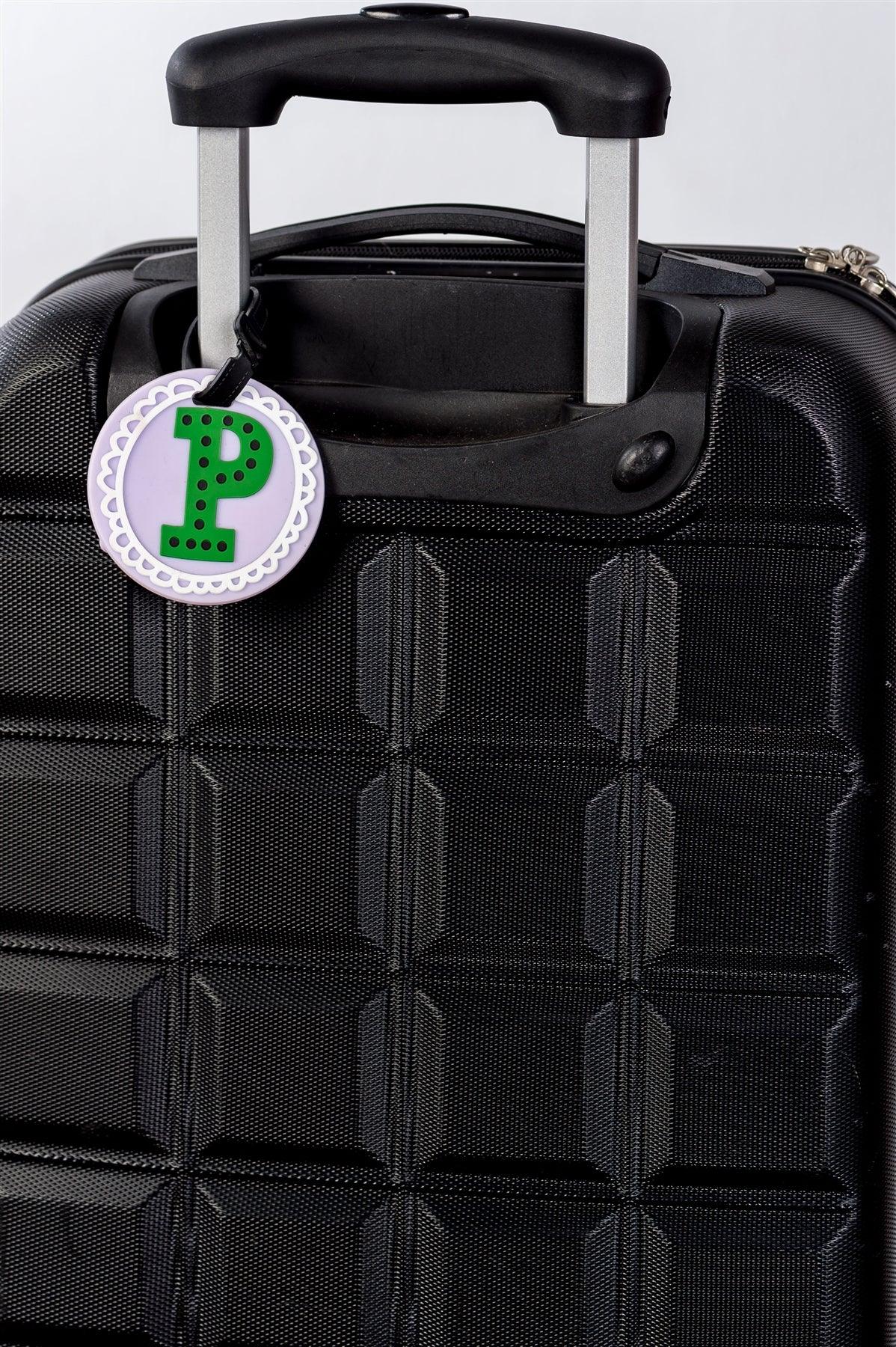Circle Luggage Initial Letter "P" Tag / 4 pieces