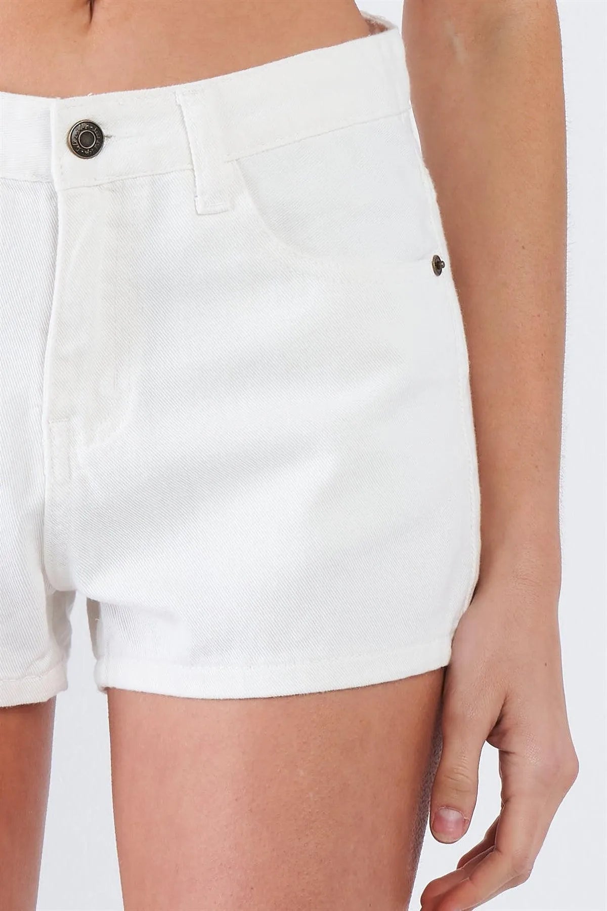 Vanilla White Vintage Solid Mini Short Shorts /3-2-1 - Tasha Apparel Wholesale
