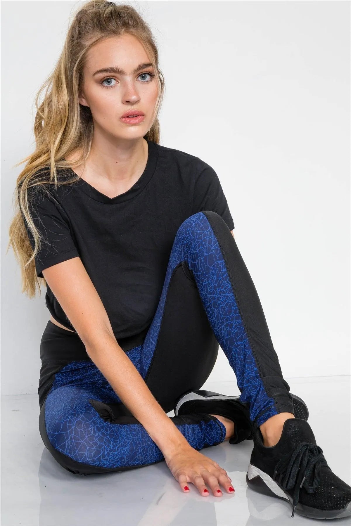 Dazzling Blue Workout Activewear Athletic Leggings - Tasha Apparel Wholesale