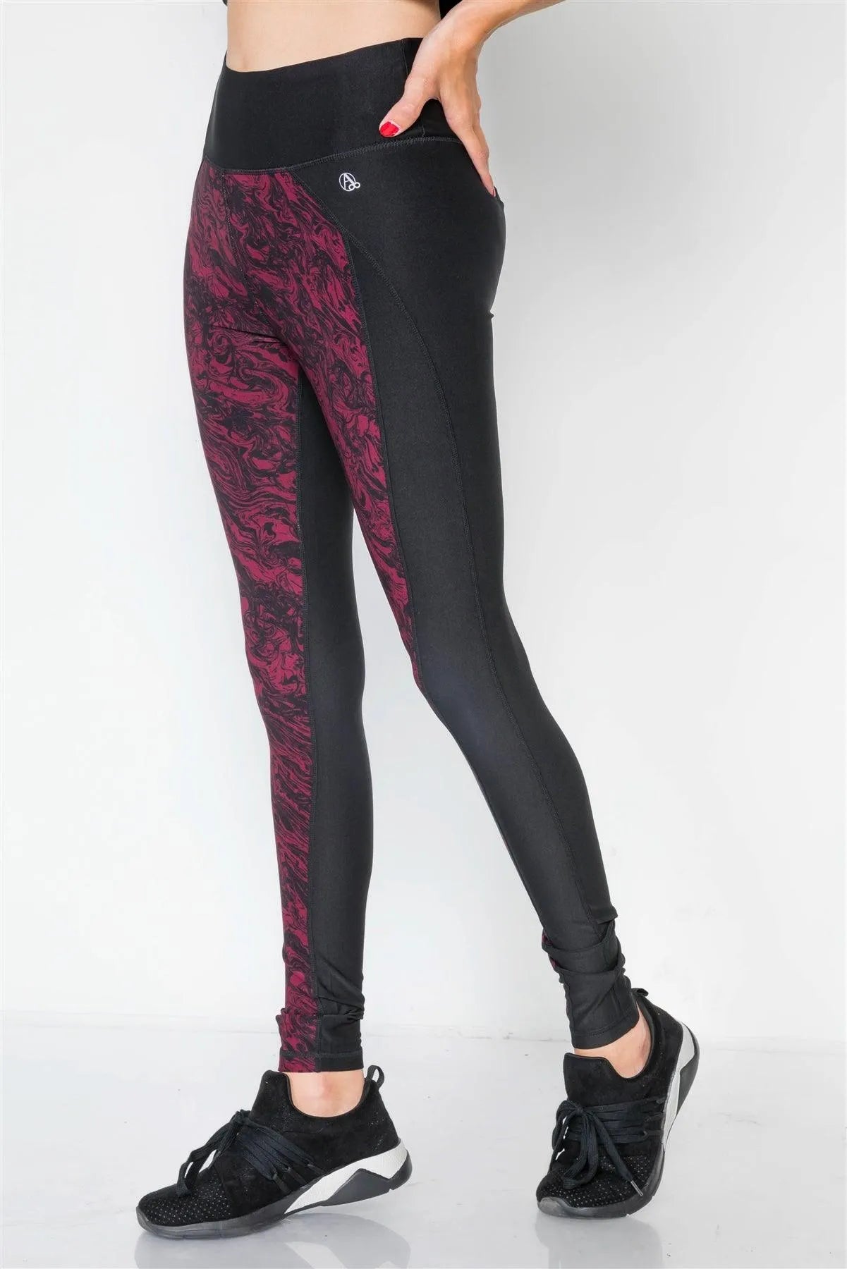 Jet Black Royal Sporty Active Legging /1-2-2-1 - Tasha Apparel Wholesale