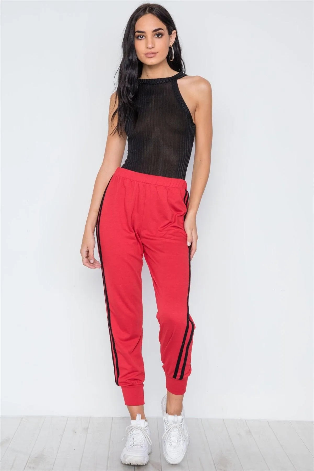 Black Ribbed Sleeveless Knit Bodysuit /3-2-1 - Tasha Apparel Wholesale