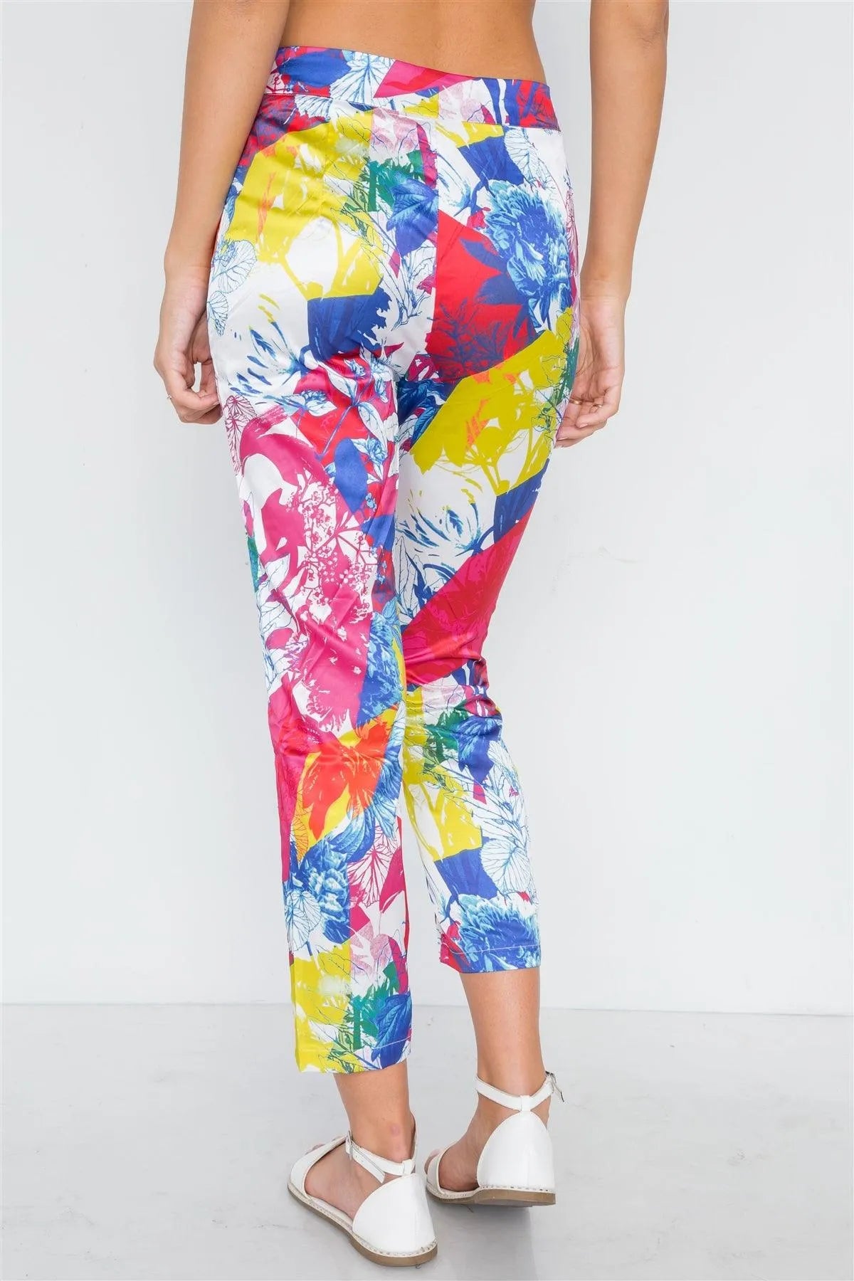 Yellow Fuchsia Botanical Print Two Piece Summer Set /2-2-2 - Tasha Apparel Wholesale