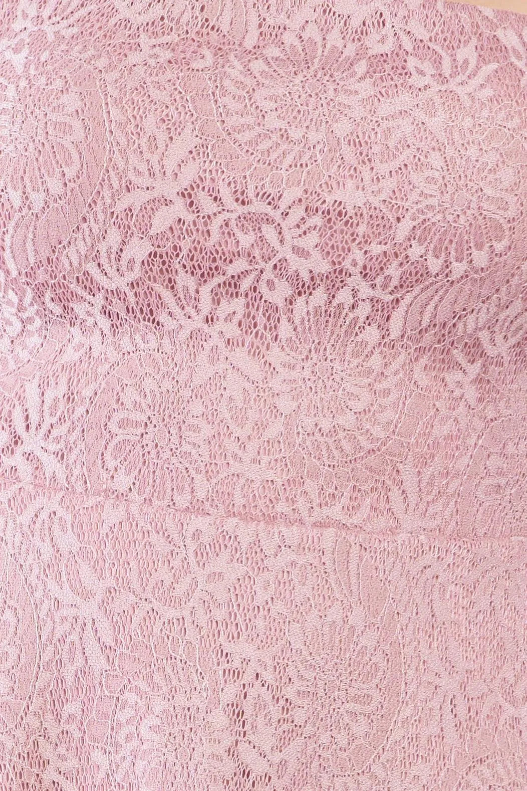 Junior Plus Size Mauve V-Neck Floral Lace Raceback Flare Skirt Mini Dress /3-2-2 - Tasha Apparel Wholesale