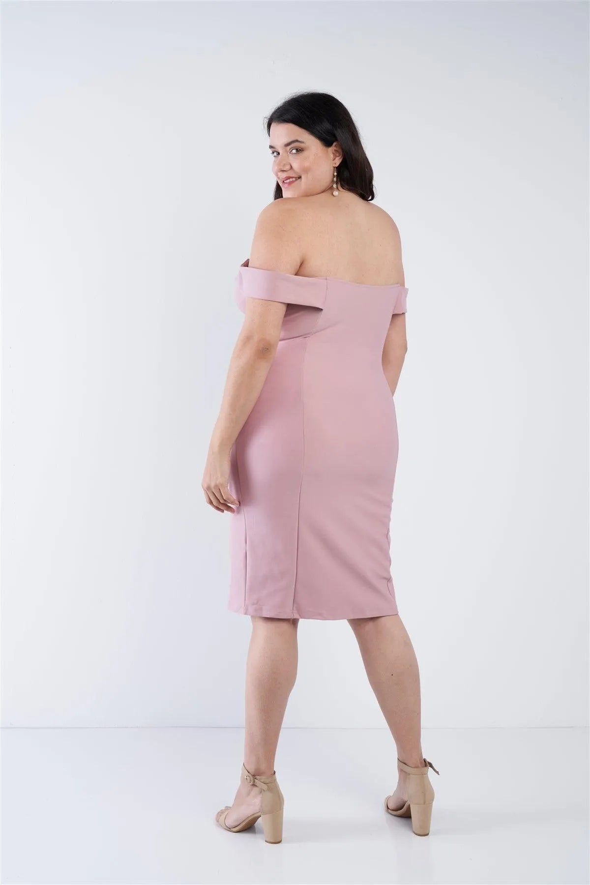 Mauve Plus Size Front Zip Dress /3-2-2 - Tasha Apparel Wholesale