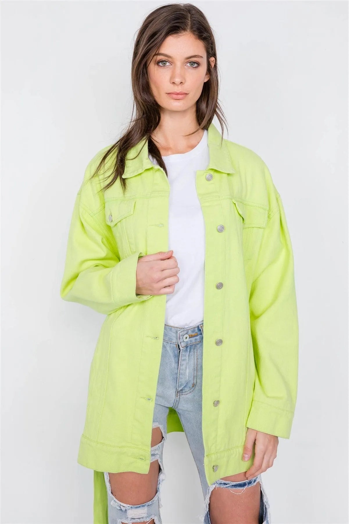 Lemonade Vintage Denim Mini Jean Dress Jacket /4-2 - Tasha Apparel Wholesale