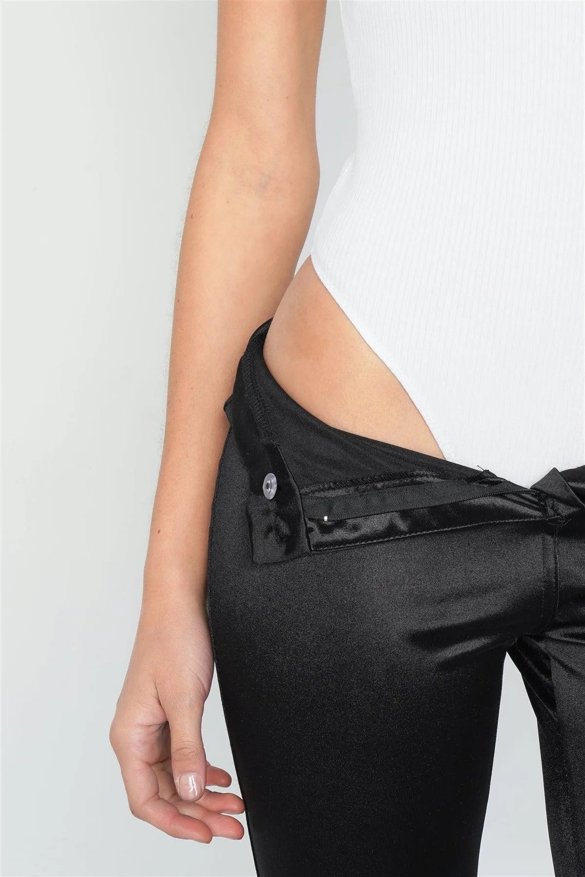 Off-White Ribbed Solid Frill Short Puff Sleeve Bodysuit /3-2-1 - Tasha Apparel Wholesale