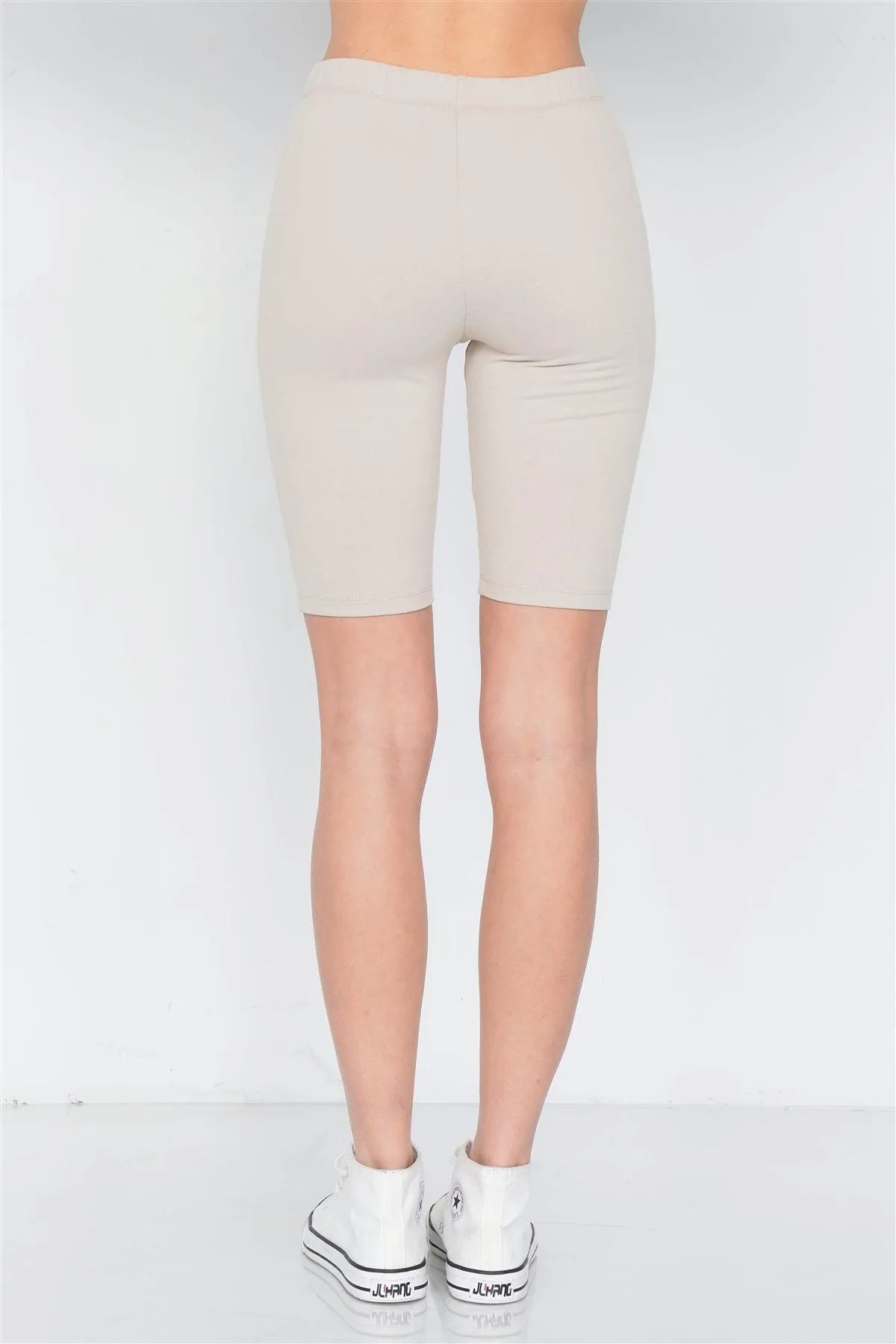 Bone Stretchy Athletic Biker Shorts /3-2-1 - Tasha Apparel Wholesale
