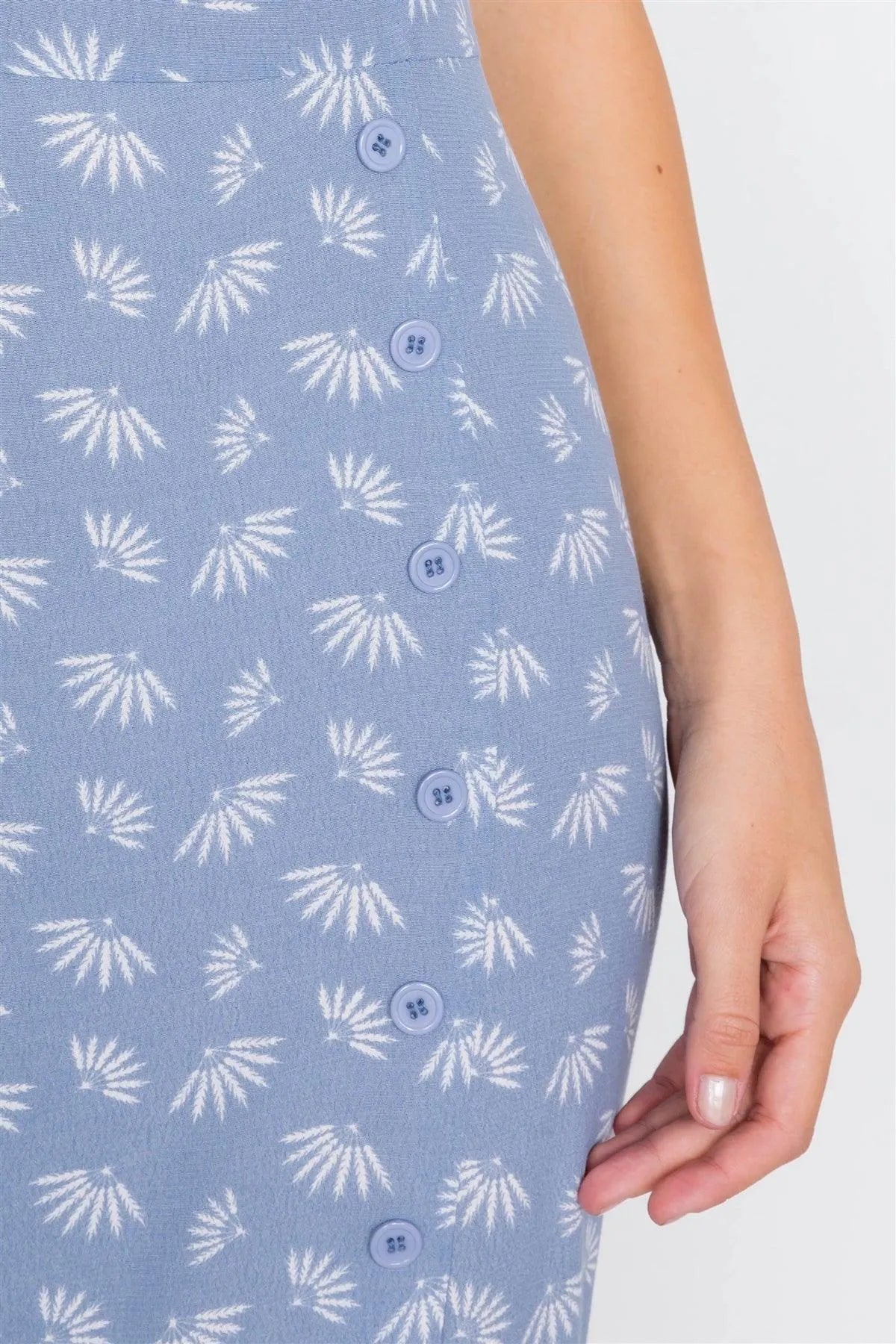 Sky Feather Floral Print Square Neck Accordion Cami Dress /2-1-1 - Tasha Apparel Wholesale