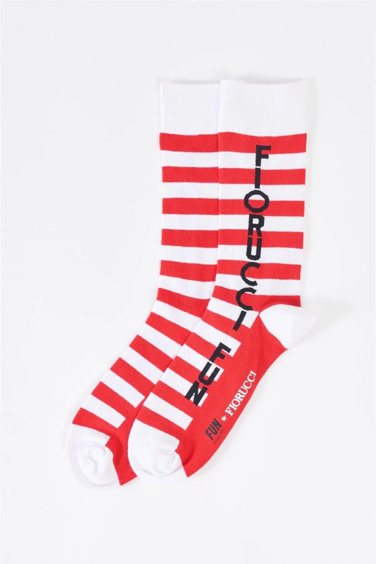 Fiorucci x Fun Striped Mid Calf Printed Logo Socks - Tasha Apparel Wholesale
