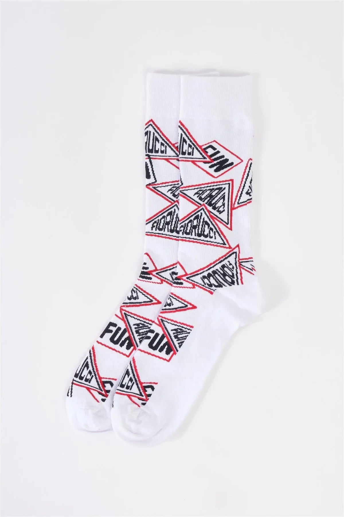 Fiorucci x Fun White Black Over The Calf Socks - Tasha Apparel Wholesale