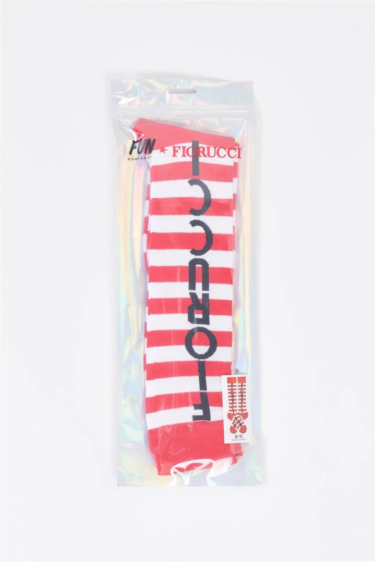 Fiorucci x Fun Striped Knee Length Printed Logo Socks - Tasha Apparel Wholesale