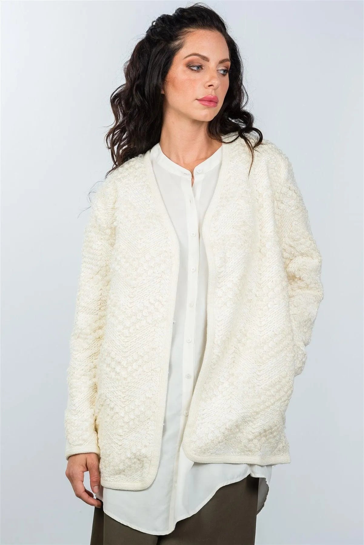 White Oversized Button Down Shirt Dress / 5-1 - Tasha Apparel Wholesale