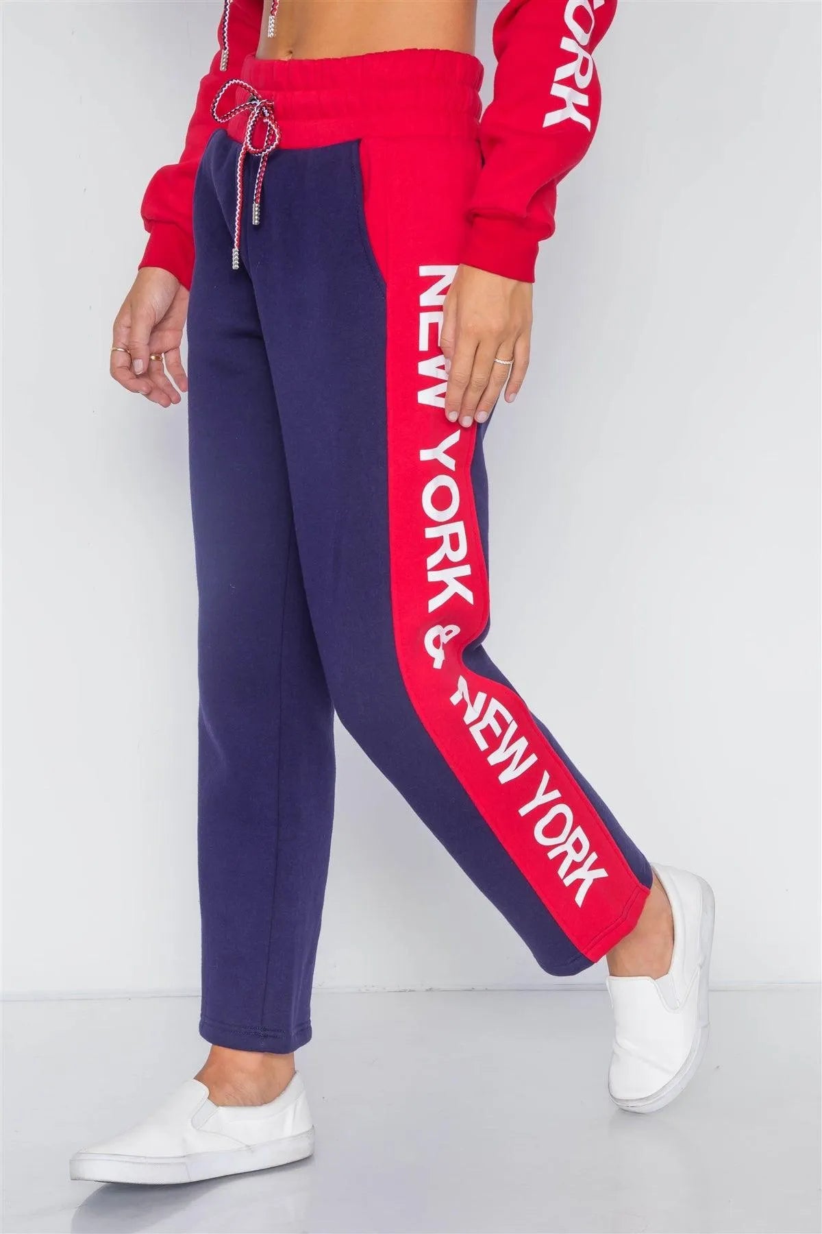 Red Purple Colorblock Graphic Print Set - Tasha Apparel Wholesale