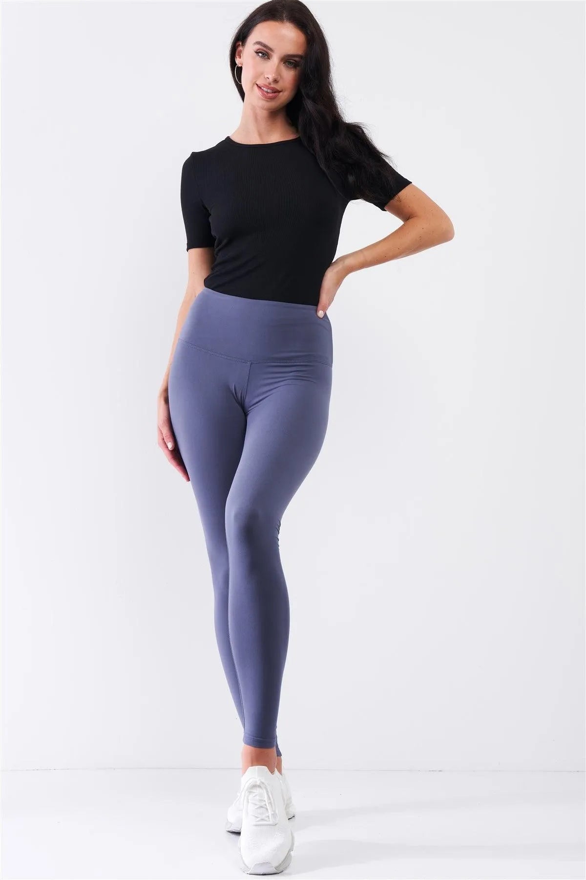 Violet Blue High-Rise Tight Fit Soft Yoga & Work Out Legging Pants /1-2-2-1 - Tasha Apparel Wholesale