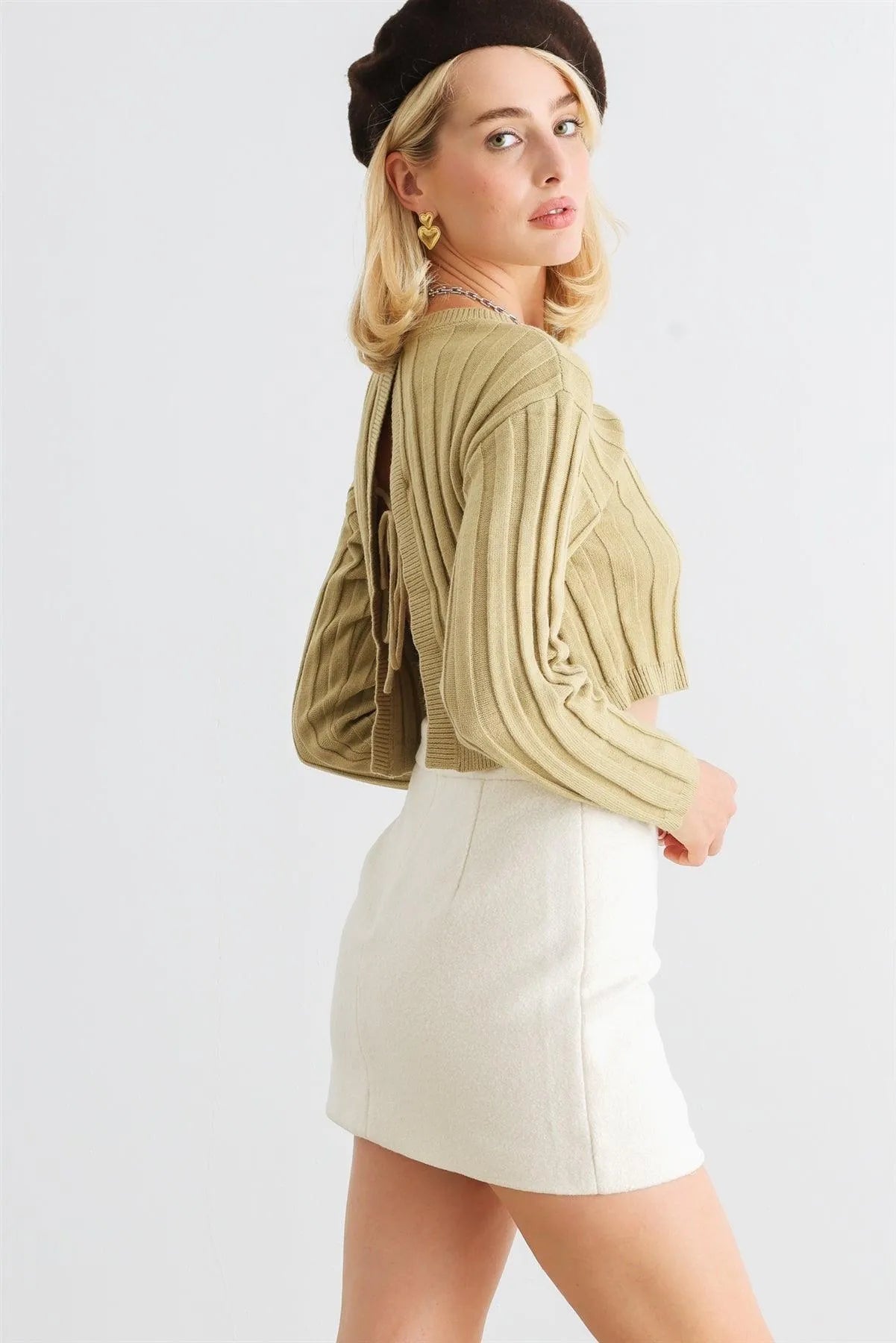 Off-White High Waist Mini Skirt - Tasha Apparel Wholesale