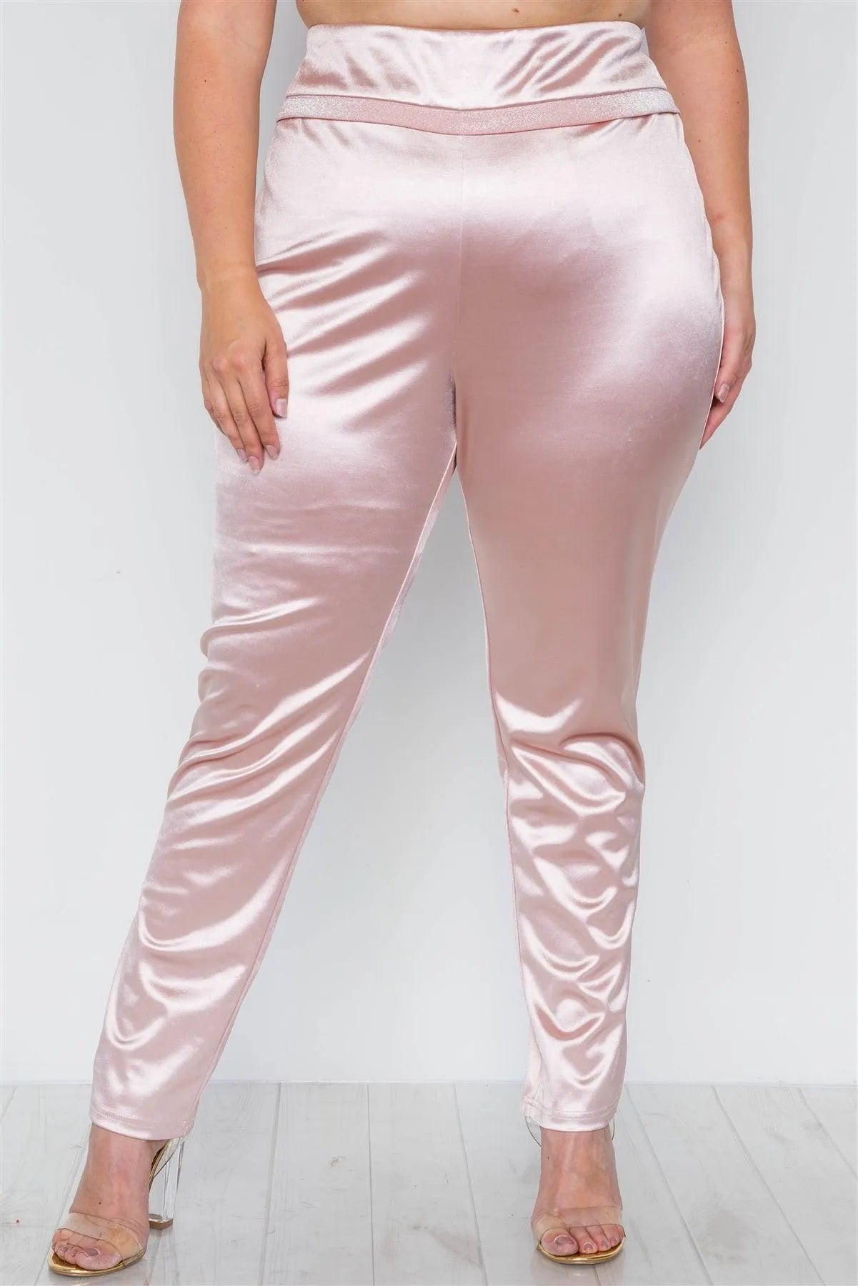 Plus Size Rose Two Piece Cardigan Satin Pants Set /2-1-1 - Tasha Apparel Wholesale