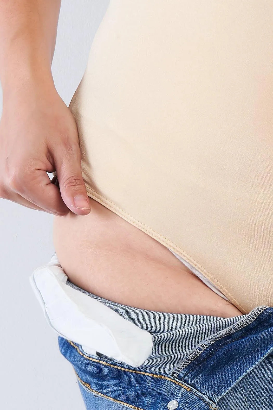 Junior Plus Size Nude Front Zipper Short Sleeves Bodysuit /2-2-2 - Tasha Apparel Wholesale