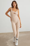 Cream Cut-Out Bust Sleeveless Soft To Touch Jumpsuit /2-2-2
