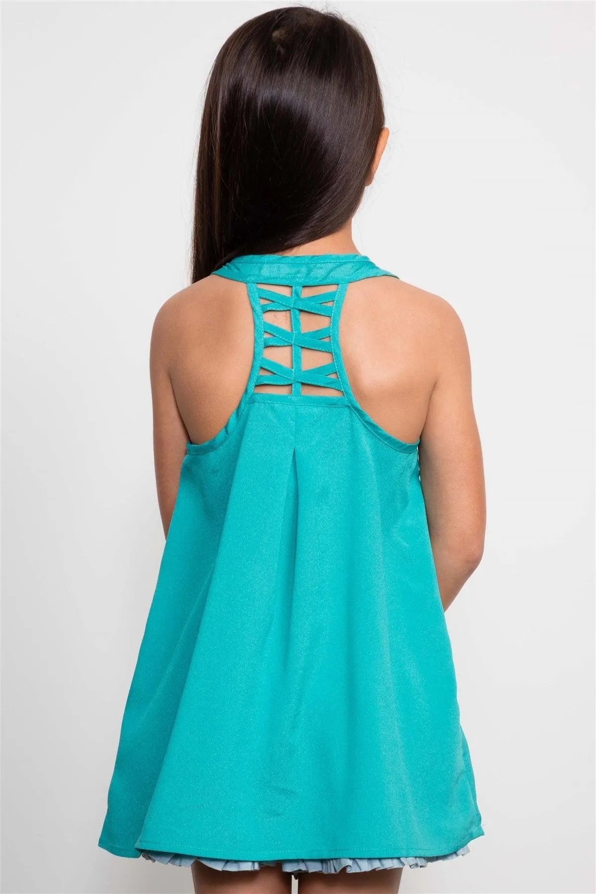 Girls Tank With Back Detail Top / 1-2-2-1 - Tasha Apparel Wholesale