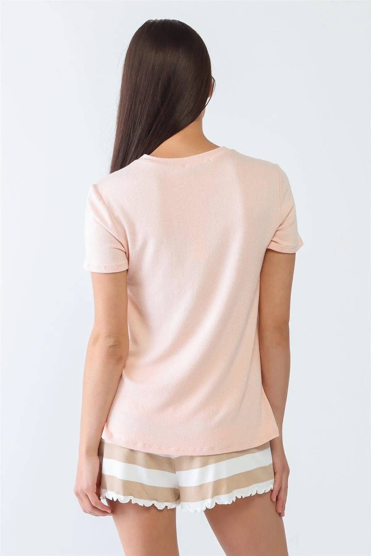 Casual Stripe Two Pocket Lettuce Hem Shorts - Tasha Apparel Wholesale