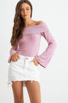 Lilac Collar Neck Bell Long Sleeve Top /3-2-1