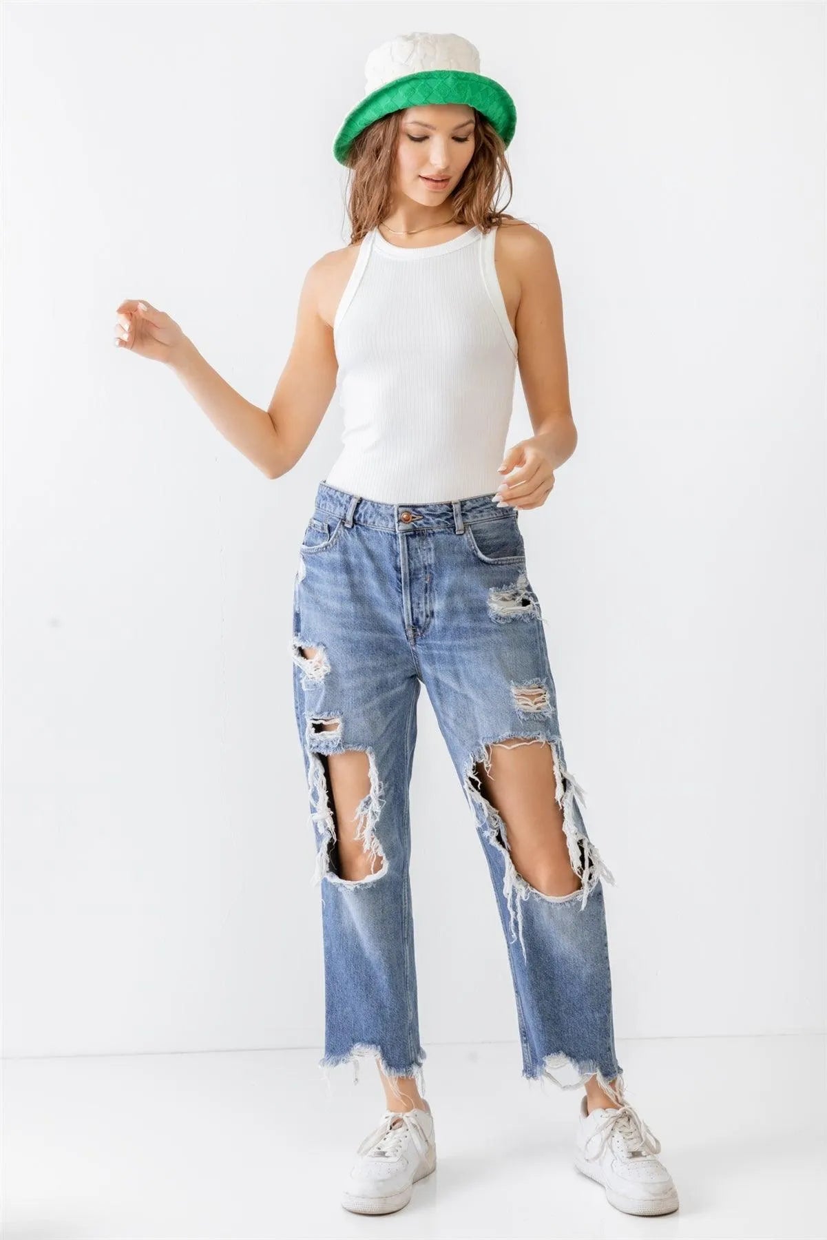 Off-White Ribbed V Strap Back Bodysuit /1-2-2-1 - Tasha Apparel Wholesale