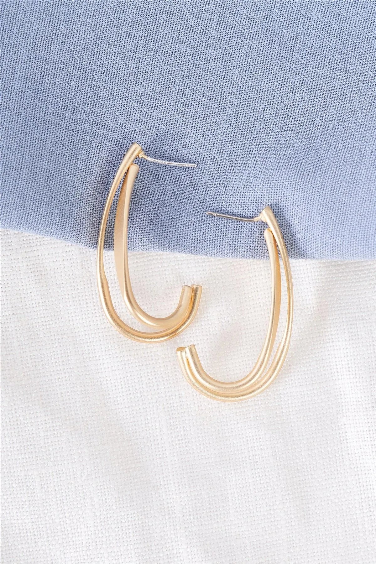 Gold Double Hook Earrings - Tasha Apparel Wholesale