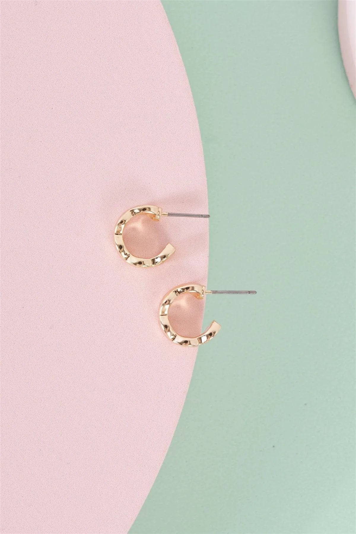 Small Gold Braided Hoop Earrings - Tasha Apparel Wholesale