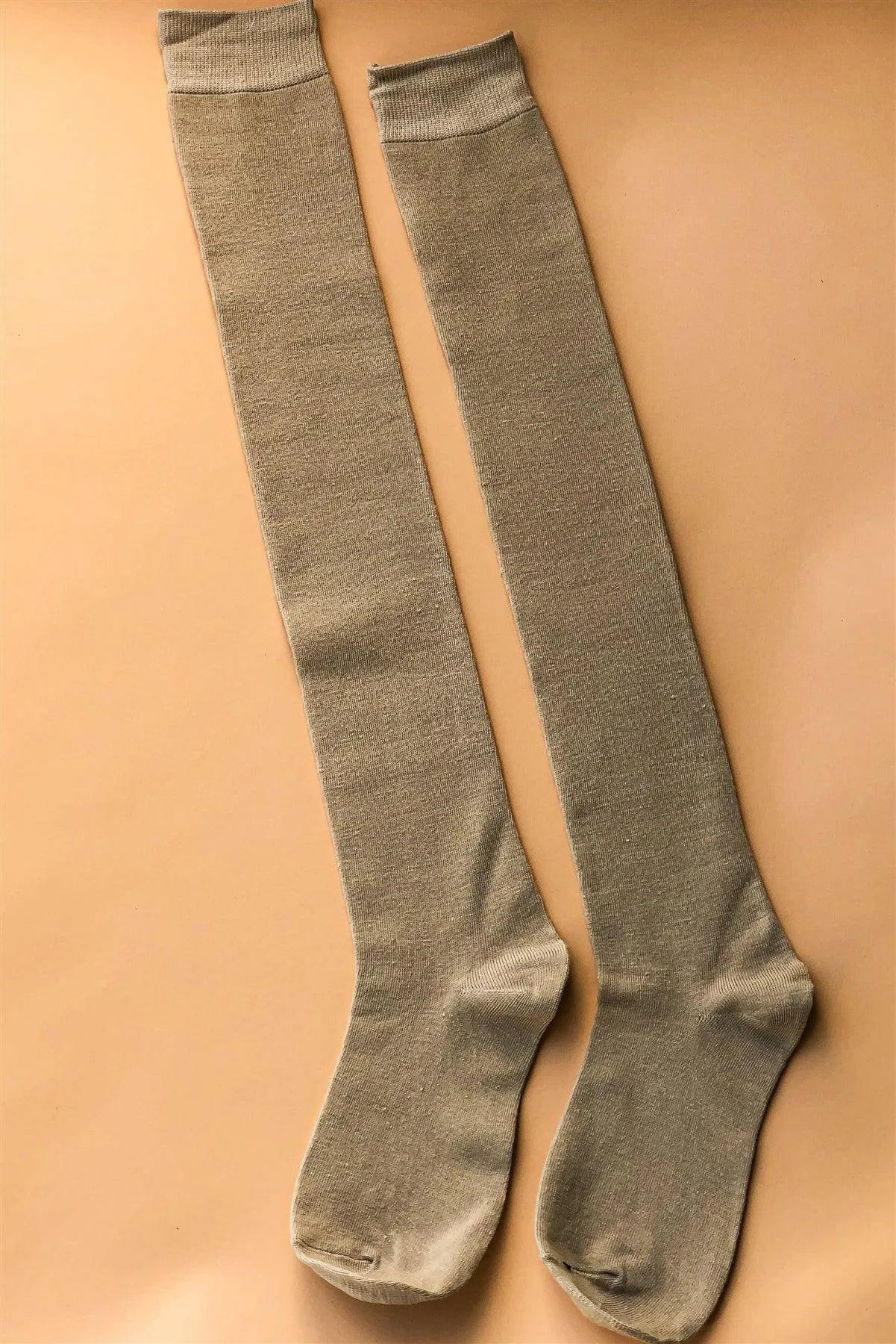 Ivory Long Over the Knee Socks / 6 pairs - Tasha Apparel Wholesale