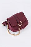 Burgundy Faux Leather Mini Square Belt Bag /1 Bag