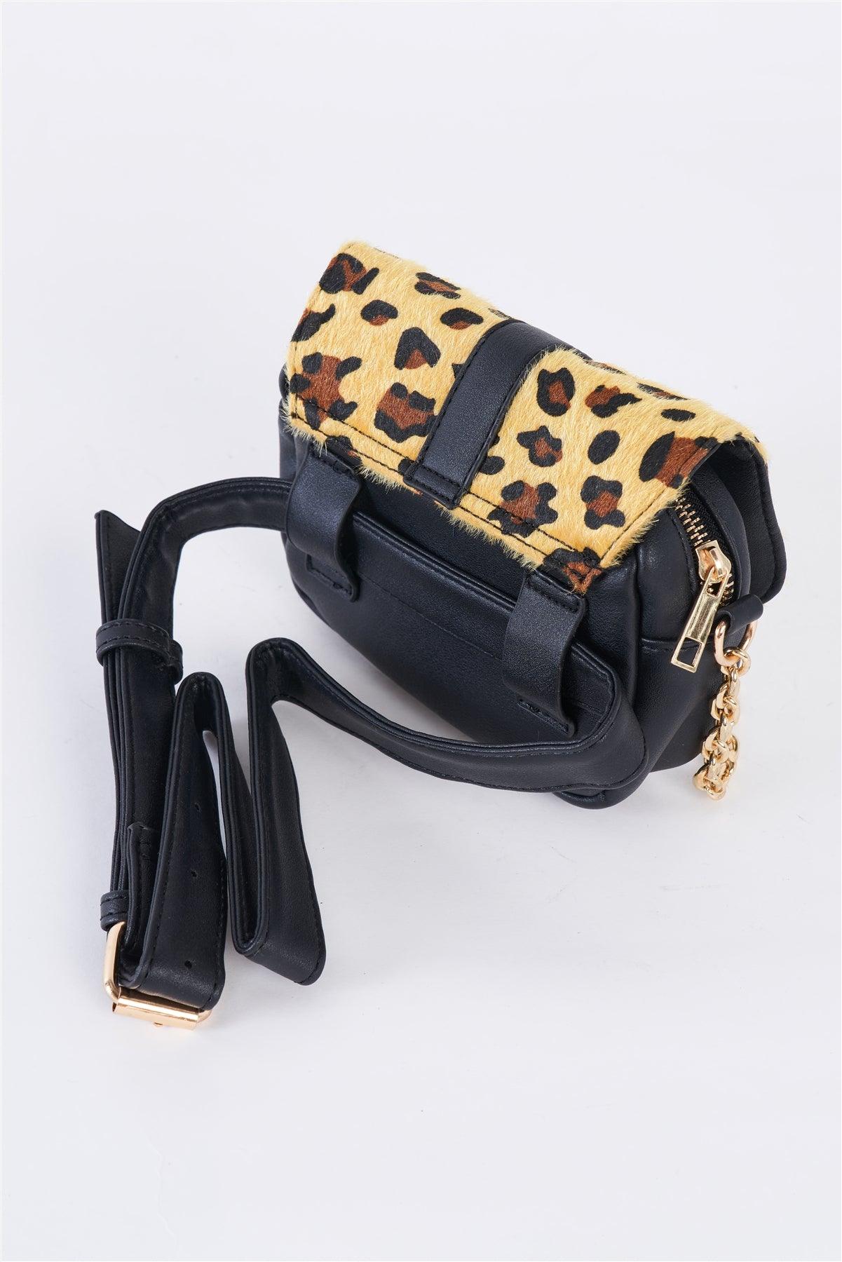Leopard Faux Leather Mini Square Belt Bag /1 Bag