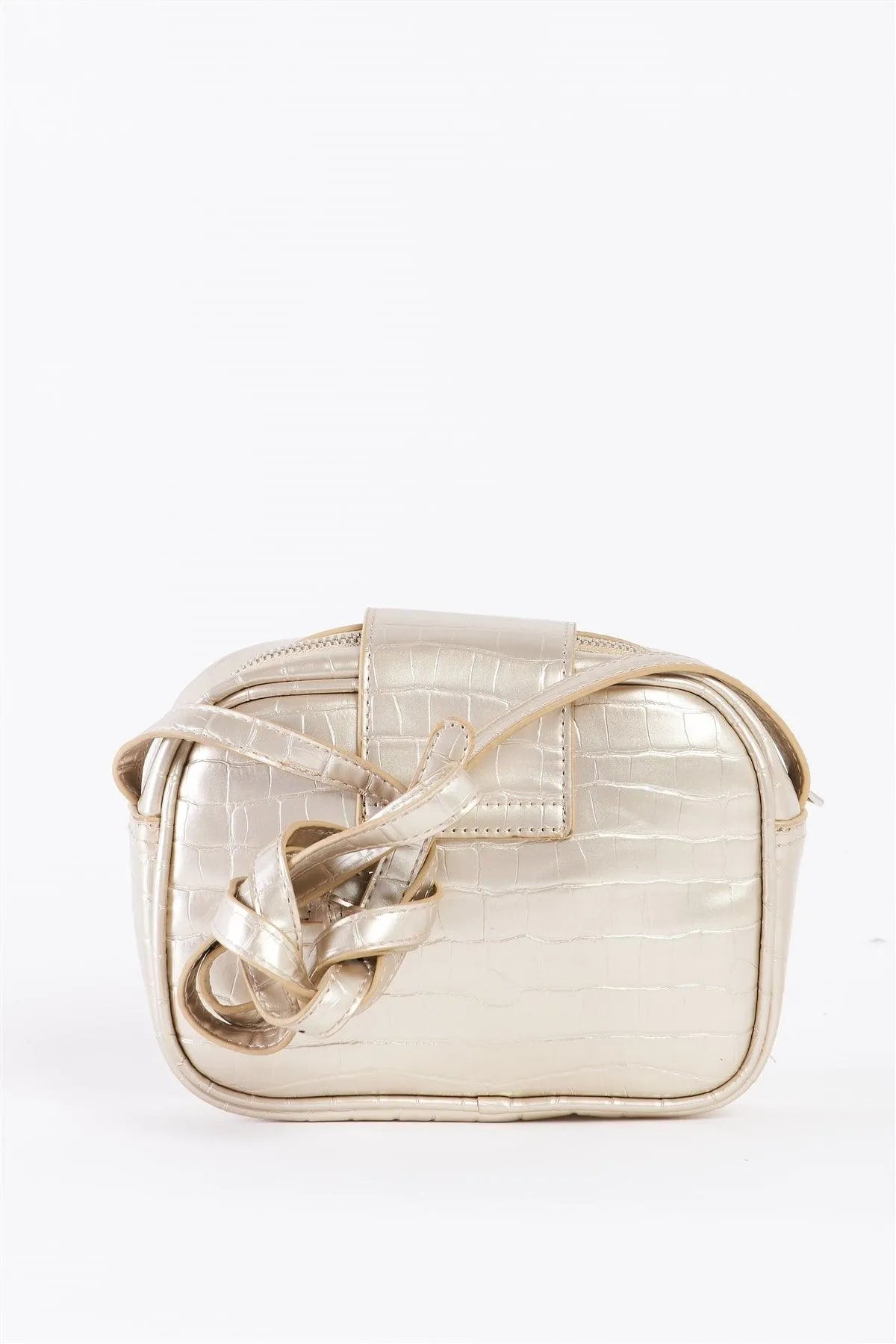 Beige Pearl Alligator Vegan Leather Rectangle Crossbody Bag /3 Bags - Tasha Apparel Wholesale
