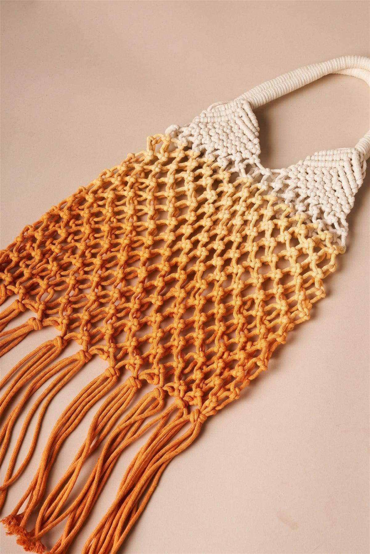 Orange Cotton Net Fringe Fashion Bag /1 Bag