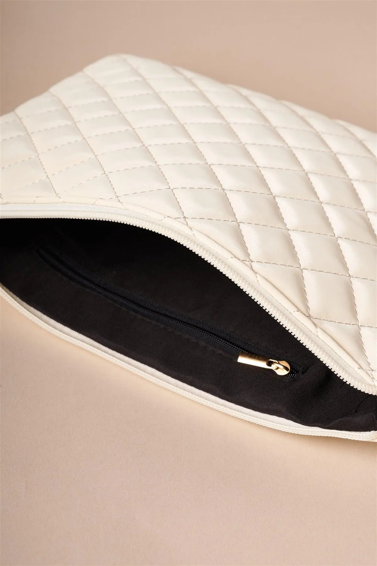 Ivory Quilted Rectangle Pouch Bag /1 Bag - Tasha Apparel Wholesale