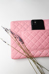 Pink Quilted Rectangle Pouch Bag /1 Bag