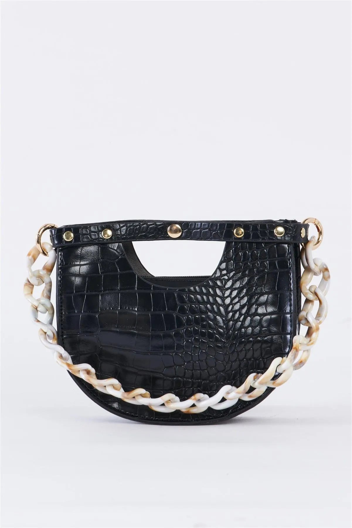 Black Faux Alligator Skin Fashion Handbag /3 Bags - Tasha Apparel Wholesale
