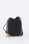 Black Faux Fur Plush Crossbody Pouch Bag /1 Bag