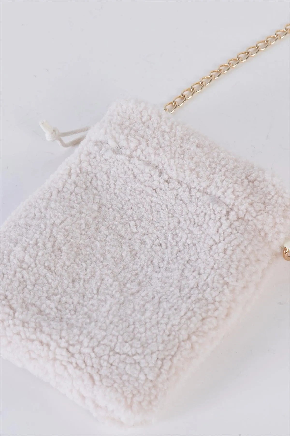 Ivory Faux Fur Plush Crossbody Pouch Bag /1 Bag - Tasha Apparel Wholesale